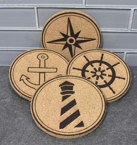 Posavasos Cuadrados de Diseño Contemporáneo, Ecológicos, de Madera, 10 cm de Diámetro, de Acacia, Corcho, Bambú, Nogal y Haya, Venta al Por Mayor de Fábrica OEM - Product Image 2