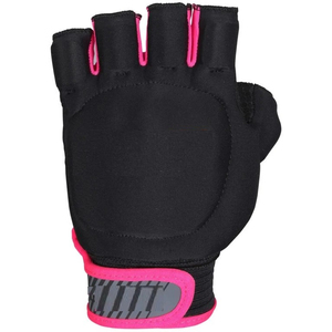 Gants de hockey unisexes de haute qualité à demi-doigts avec rembourrage en gel réglable, équipement de sécurité intérieur/extérieur pour joueurs de hockey sur gazon - Product Image 4
