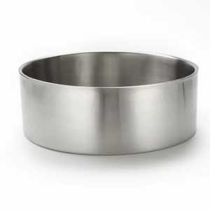 Bol de service à double paroi en acier inoxydable martelé, côtés droits, argenté, pour fruits, salades et glaces, compatible lave-vaisselle et micro-ondes - Product Image 1