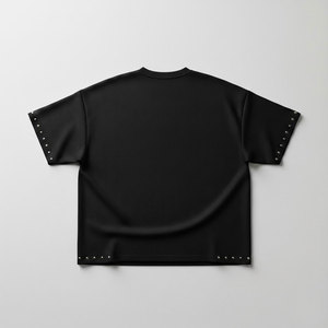 เสื้อยืดทรงบ็อกซี่ผ้าคอตตอน 100% สำหรับผู้ชาย ล้างสีแบบแอซิดวอช สไตล์สตรีทแวร์ ประดับด้วยคริสตัล - Product Image 2