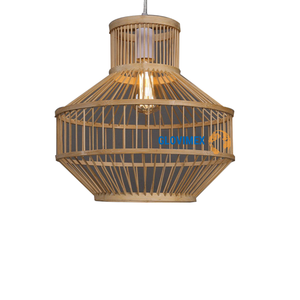 Abat-jour en bambou et rotin, design populaire, lampe suspendue artisanale tressée pour éclairage décoratif - Product Image 1