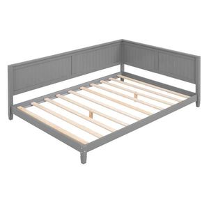 Modern Gray Full-Size Wood Daybed/<b>Sofa</b> <b>Bed</b> Set Extendable & <b>Inflatable</b> with Fabric Upholstery for Home Furniture Apartment Use - Product Image 4