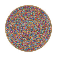 Set de 300 mm de diamètre, 4 mm d'épaisseur, fait main, écologique, moderne, sur mesure, avec broderie de perles et motif de perles de rocaille cousues à la main