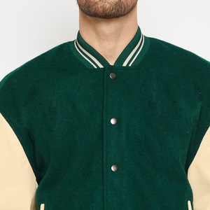 Good Quality 2025 Wholesale Letterman Jackets <b>Men</b> Wool Body Leather Sleeve Winter Varsity Jacket for Sale OEM ODM Serviced - Product Image 6
