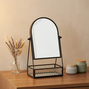 ARTISAN DESIGN Smart Vanity <b>Mirror</b> with Black Finish Modern Metal Tabletop Design Adjustable Desktop <b>Makeup</b> <b>Mirror</b> with Tray - Product Image 4