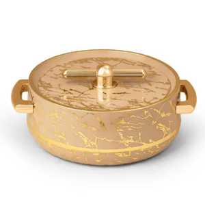 Olla de Acero Inoxidable con Aislamiento Térmico y Tapa Texturizada, para Mantener la Comida Caliente, con Incrustaciones de Madera, para Banquetes de Lujo - Product Image 2