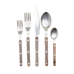 Ensemble de couverts en acier inoxydable au design moderne, cuillères, fourchettes, couteaux, finition miroir, passe au lave-vaisselle, pour la restauration - Product Image 1