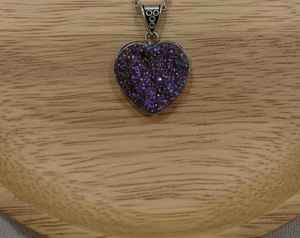 Colgante Ovalado de Amatista Druzy Natural al Mejor Precio al por Mayor para Mujer - Sin Cadena - Product Image 1