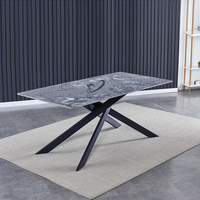 Table de salle à manger en céramique grise de 6 mm, style minimaliste, vente en gros d'usine