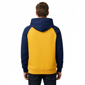 Sudadera Deportiva de Manga Raglán Bicolor OEM, Verde Bosque y Crema en Contraste, Sudadera de Alta Calidad para Hombre, Estilo Urbano - Product Image 5