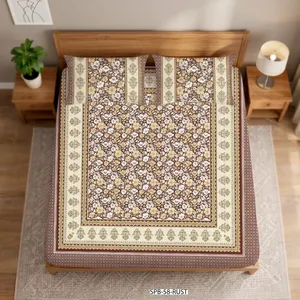 Parure de draps 7D en microfibre 300 fils au pouce carré, motif arbre jaune moderne, 125 GSM, écologique, durable, toutes saisons, luxe pour chambre à coucher - Product Image 2