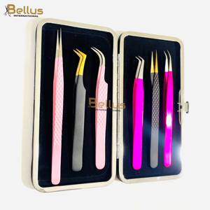 Juego de Pinzas para Pestañas de Lujo, 45 Piezas, Punta Suave, Duraderas, Punta Dorada y Plateada, Acero Inoxidable, Logotipo Personalizado, OEM, ODM, Marca Privada, Herramientas de Belleza - Product Image 1
