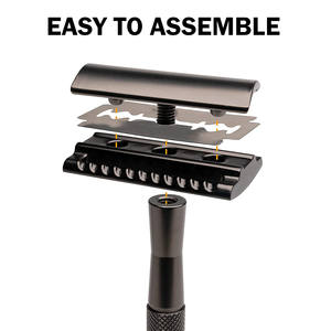 Rasoir de sécurité à double tranchant en acier inoxydable de qualité professionnelle pour hommes - Réutilisable, écologique, léger (15g) - Product Image 5