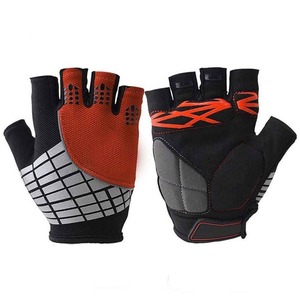 Gants de vélo sportifs à longueur de poignet, en polyester respirant, sans doublure, pour le cyclisme, utilisation printemps-été, noir, gris, pour hommes - Product Image 1
