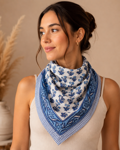 100% Cotton Bandana Floral Boho Women's Summer <b>Head</b> <b>Scarf</b> 20x20 Customized Color Neck Wrap Hair Accessory Breathable Lightweight - Product Image 6