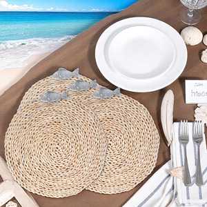 Wholesale Handwoven Seagrass Placemat 5mm Thick Eco-Friendly Boho <b>Table</b> <b>Mats</b> for Dining <b>Table</b> Kitchen Home Decor - Product Image 5