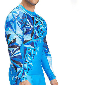 Custom Men's Sublimation <b>Compression</b> Rash Guard Long Sleeve Top Digital Print 100% Polyester 160g Front Gym Training <b>Shirt</b> - Product Image 4