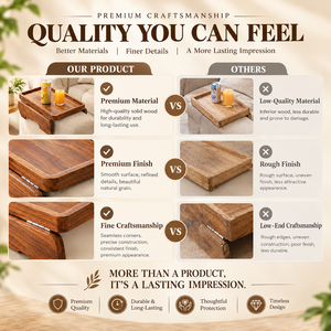 WEWOOD Wooden <b>Sofa</b> Armrest <b>Tray</b> Table Natural Wood Eco-Friendly Home Use - Product Image 3