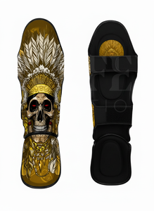 Protège-tibias de Muay Thai en cuir PU de haute qualité à 100 %, conception personnalisée, équipement de protection pour la boxe, le MMA, le kickboxing, l'entraînement et le sparring - Product Image 4