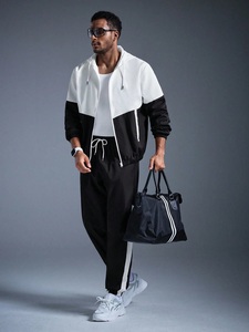 Men's Winter Solid Hooded Tracksuit Style <b>Long</b> <b>Sleeve</b> Gym Outfit Quick Dry Breathable 100% Cotton Sports <b>Training</b> Wear - Product Image 4