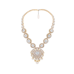 Royal polki kundan ชุดสร้อยคอหินเครื่องประดับที่ดี10575475WH - Product Image 2