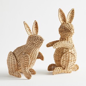 Handwoven rattan bunny cheap cost easter stuff high quality rabbit ornament for decoration - Product Image 4
