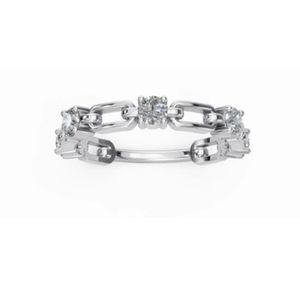Anillo de Diamantes Matilda Everlinked en Oro de 9kt, 14kt o 18kt con Cinco Diamantes Cultivados en Laboratorio de 0.50 Quilates, Anillo de Aniversario o Boda - Product Image 1