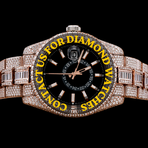 Reloj de Pulsera Hip Hop Personalizado con Diamantes Moissanite Redondos y Baguette, Esfera Negra con Cronógrafo y Fecha Automática - Product Image 1