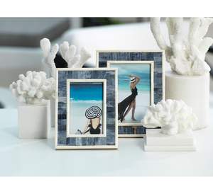 Cadre photo en mosaïque d'os bleu fait main - Léger et durable - Product Image 2