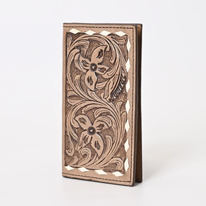 Cartera de Cuero para Pasaporte con Diseño Floral Occidental, Hecha a Mano, con Espacio para Tarjetas de Crédito e Identificación - Product Image 2