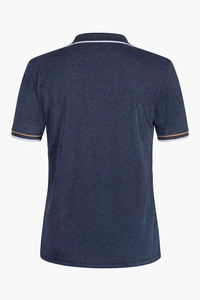 Polo en coton bleu marine uni pour homme, manches courtes, respirant, décontracté, été, tissu Oxford, style uni teint - Product Image 2