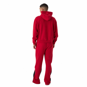 Conjunto Deportivo Rojo para Hombre con Capucha, Corte Holgado, Color Sólido, con Bolsillos Laterales, Transpirable, Estilo Casual para Otoño - Product Image 2