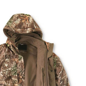 Men's Camouflage Hoodie Tactical Uniform Waterproof Soft Shell Hunting Mountaineering Tactical Jacket <b>Thermal</b> Windbreaker Coat - Product Image 4