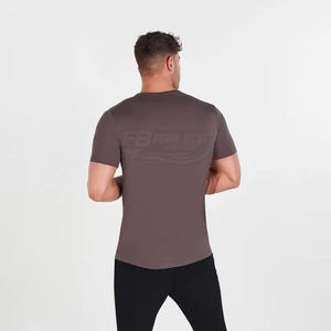 T-shirt de sport décontracté pour homme de haute qualité, logo personnalisé sur le devant, design uni, respirant, 100% polyester - Product Image 4