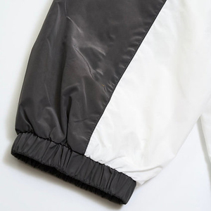 Custom Cropped Bomber Winter Windbreaker <b>Pullover</b> <b>Men</b> Hoodies Quarter Zip Flap Pocket Patchwork Letterman Varsity Jacket - Product Image 2