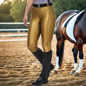 Pantalons d'équitation pour femmes, taille haute, culottes d'équitation respirantes, flexibles, avec grip en silicone, leggings d'équitation - Product Image 5