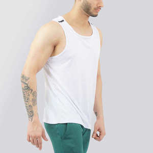 <b>Men's</b> <b>White</b> Athletic Tank Top Breathable Sleeveless O-Neck Muscle <b>Vest</b> for Gym Workout - Product Image 5