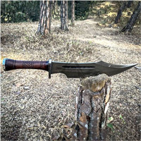 Couteaux à lame fixe avec manche en bois - DIY OEM, lame droite en acier Damas inoxydable de haute qualité, modèle SE-FBK-07, personnalisable