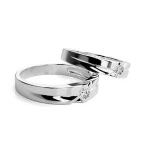 925 Sterling Silver Heart Shape Zircon Bezel <b>Set</b> Eternity Band <b>Couple</b> <b>Rings</b> - Product Image 3