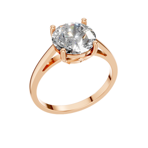 Anillo de Compromiso y Boda Solitario de Plata de Ley 925 con Moissanita de Corte Redondo de 30 Quilates, Chapado en Rodio, Regalo para Mujeres, Hombres, Unisex - Product Image 1