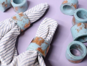 Anneaux de serviette ronds en résine écologiques personnalisés pour la fête des mères, Pâques, mariages, fêtes, restaurants, décoration de table ILAHI's - Product Image 2