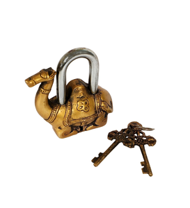 Cadenas décoratif en laiton antique en forme de chameau avec clés vintage, serrure ornementale en forme d'animal pour armoire, coffre, porte - Product Image 5