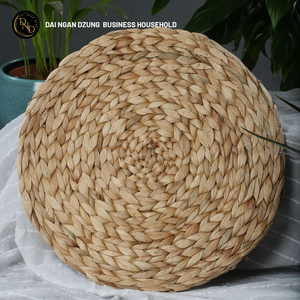 Set de table rond en jacinthe d'eau naturelle, design bohème, résistant à la chaleur, écologique - Product Image 3