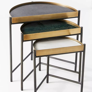 Stylish Compact Iron Nesting Table Set With Antique Finish For Small <b>Space</b> Living Room Furniture <b>Decoration</b> - Product Image 1