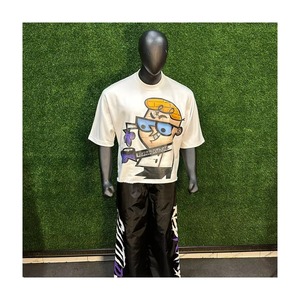 เสื้อยืดคอกลม AMS SPORTS INTL รุ่น Unisex สีครีม ลายการ์ตูนพิมพ์ด้านหน้า ออกแบบพิมพ์ลายตามสั่ง กันน้ำ 10,000 มม. พร้อมเชือกผูก - Product Image 1
