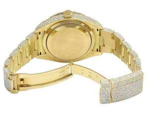 Reloj de Lujo para Hombre, con Letras y Números, Moissanita, Cuarzo Analógico, Acero, 41MM, Resistente al Agua 3BAR, Estilo Hip Hop - Product Image 5