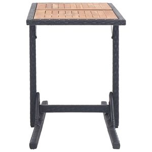 Tavolo da giardino in legno massello di Acacia e Poly Rattan colore nero-mobili da esterno Premium - Product Image 3