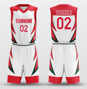 Conjunto de Uniforme de Baloncesto Thunder, Cuello en V, Sin Mangas, Estampado Geométrico Sublimado, Secado Rápido, Unisex para Adultos, Todas las Temporadas - Product Image 4