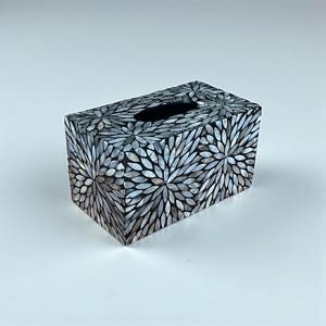 Cubierta Rectangular para Caja de Pañuelos con Incrustaciones de Madreperla y Patrón Floral de Copos de Nieve, Ideal para Decoración de Mesa y Mostrador de Lujo - Product Image 6