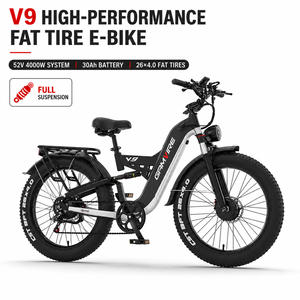 Vélo électrique à pneus larges V9 52V 9000W de puissance maximale, 30Ah, suspension intégrale, 26x4.0, <span class=keywords><strong>tout</strong></span>-terrain - Product Image 2
